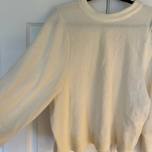 NWT Madewell Texture & Thread Henley Cream/white long sleeve size L - Picture 5 of 5
